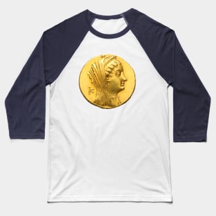 Arsinoe II Gold Coin Greek Egyptian Queen Baseball T-Shirt